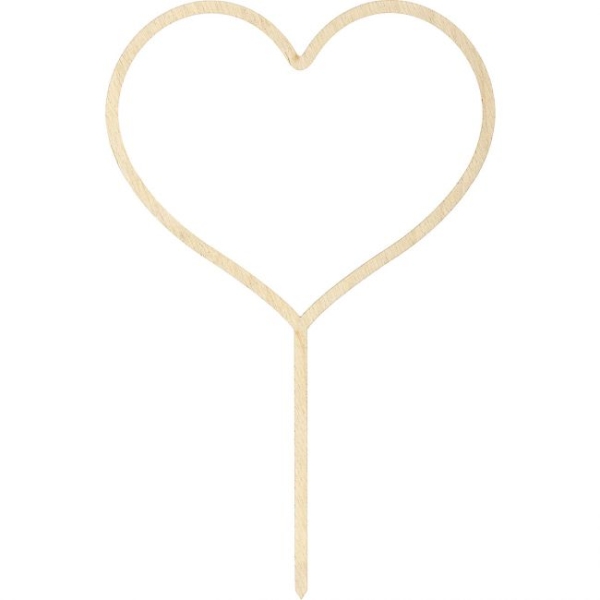 Cake Topper - Heart - Wood